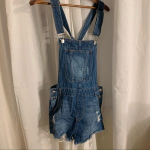 Overall Jean Shorts